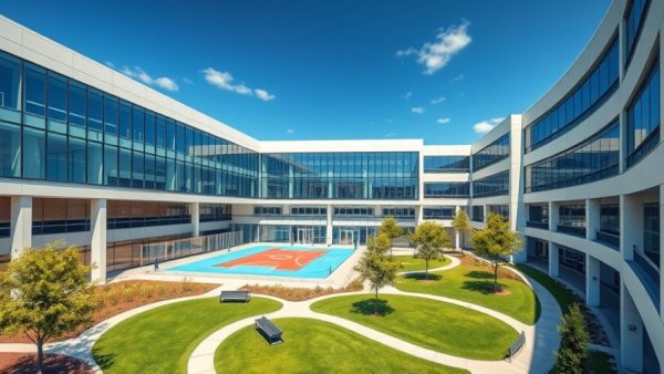 Rady Children's Hospital mental health expansion courtyard and amenities.