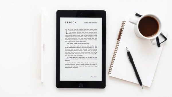 Minimalistic eBook cover on tablet with coffee and glasses, unrelated to Southwest Shepherd’s Pie Recipe.