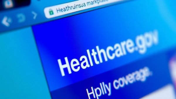 HealthCare.gov enrollment page close-up related to Affordable Care Act.