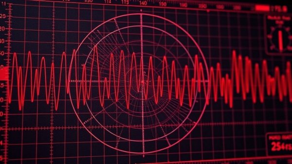 Seismograph recording of 4.9 magnitude earthquake near Palm Desert.