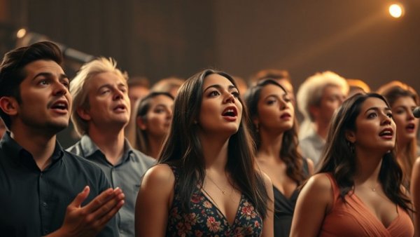 Dead Moose musical cast performing on stage under warm lights.