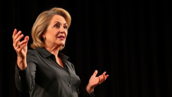 Donna Orbits the Moon theatrical performance with expressive speaker.