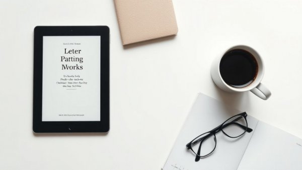 Minimalist tablet cover on workspace, no ultra creamy lip butter