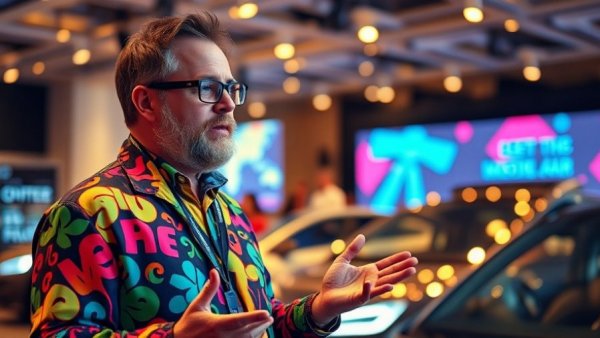 Sustainable transportation advocate discussing electric vehicles