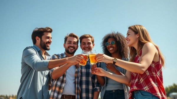 Group of friends raising glasses under sunny sky, Things to Do in San Diego This Weekend.