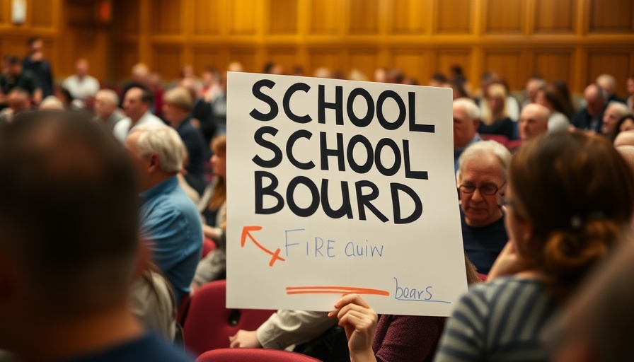 Grossmont school board transparency protest sign in meeting room.