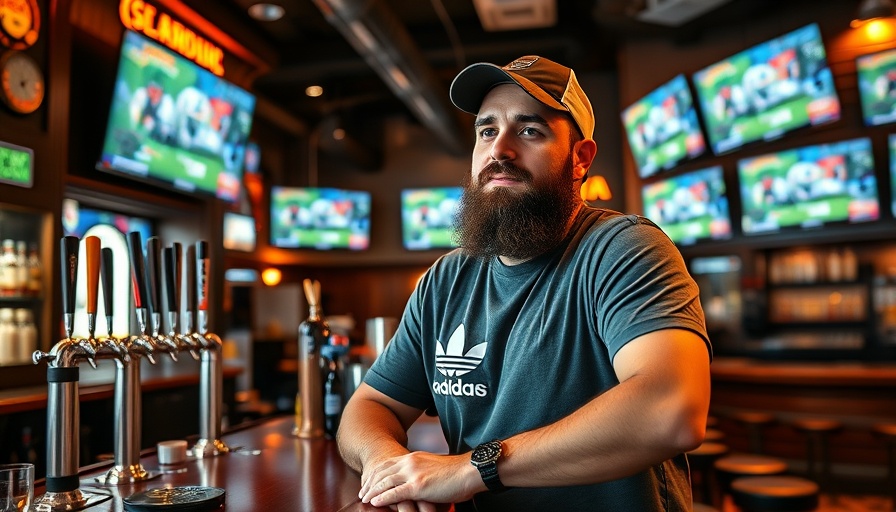 City Heights bar interior with man behind counter.