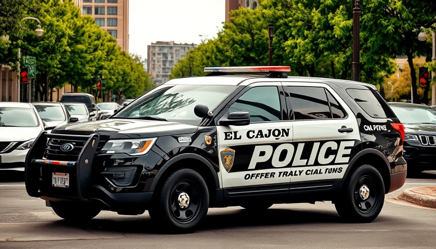 El Cajon Police SUV, city background, daylight