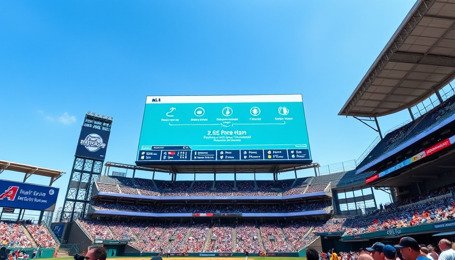 Stadium screen displaying MLB Automated Ball-Strike System in Peoria, Arizona.