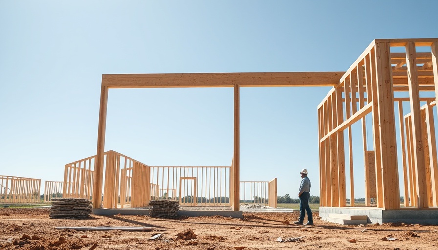 Wooden frames on construction site symbolize hidden fees affecting housing affordability.