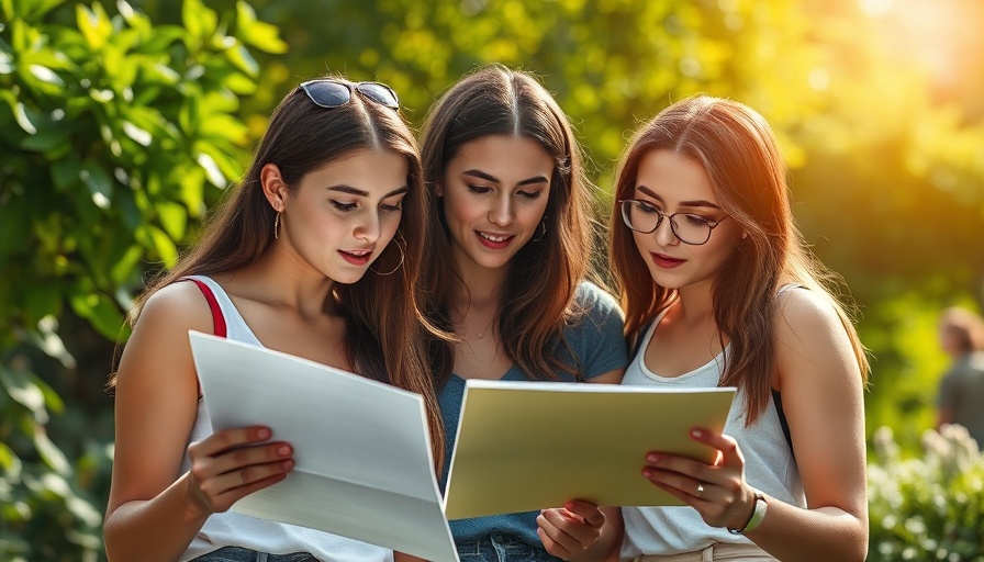 Young women reviewing small business loan documents outdoors