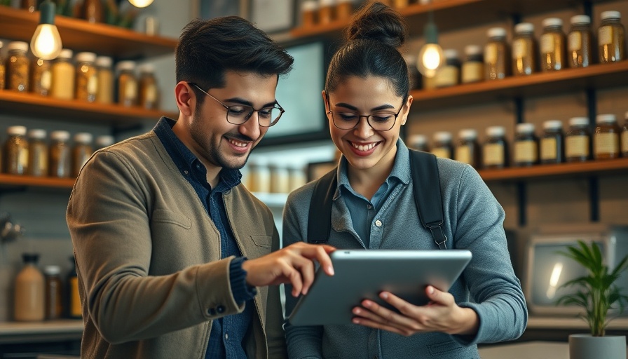 Young black entrepreneurs collaborating in a cafe with a tablet.