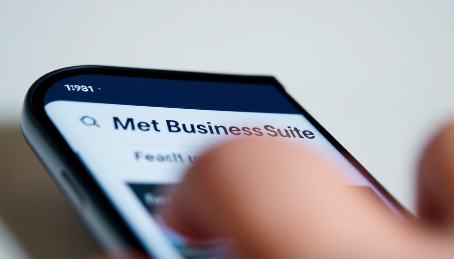 Close-up of Meta Business Suite interface on device screen