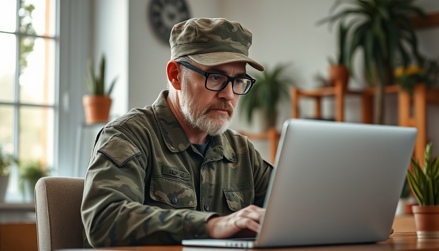 Veteran working on a laptop at home, business loans for veterans.