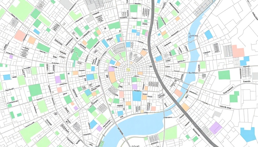 Color-coded zoning map displaying diverse land use areas.