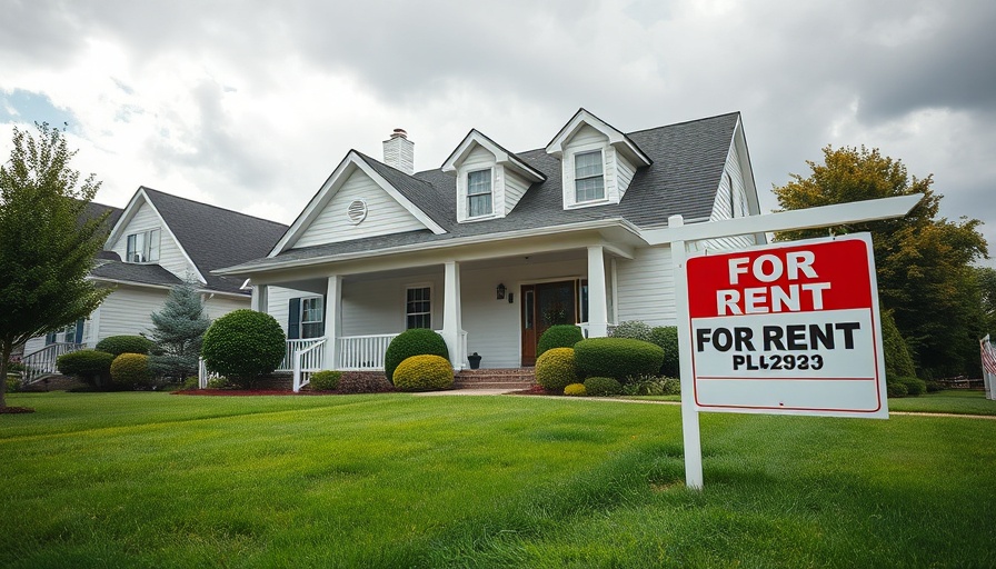 Rental listing sites show suburban house with 'For Rent' sign.