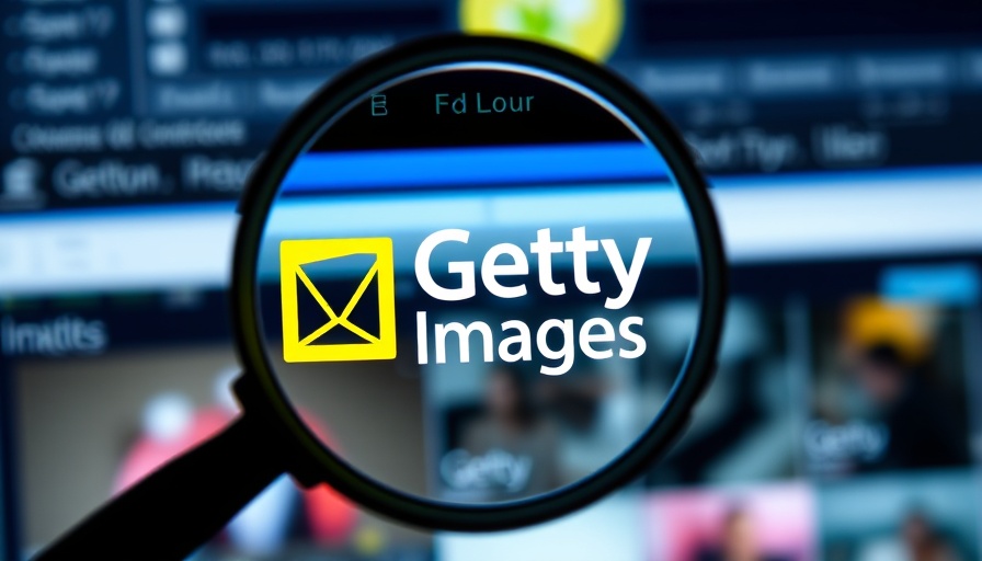 Magnified Getty Images logo on screen, representing best stock image sites.