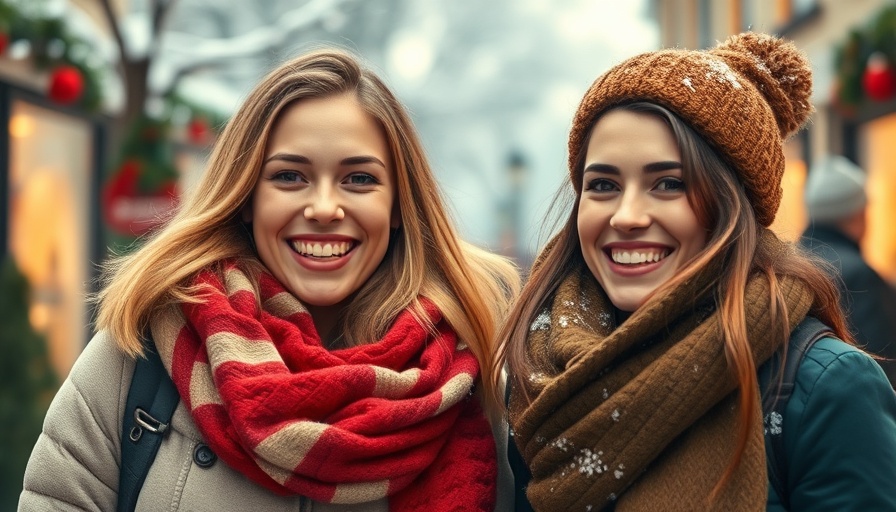 Two friends shopping in winter, enjoying seasonal business ideas.