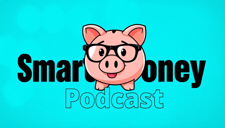 Cartoon piggy bank with glasses next to 'Smart Money Podcast' text, Marriage and Money Myths.