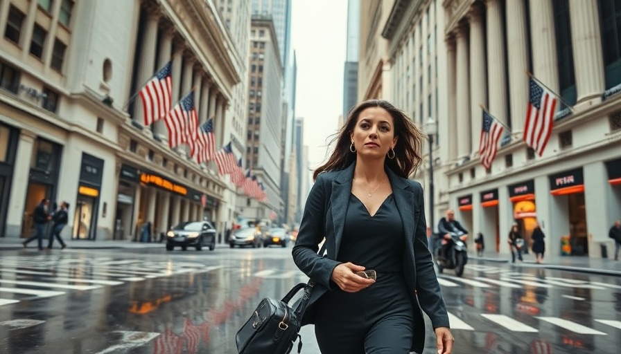 Urban scene with professional woman in Wall Street, ETFs Mimicking Private Equity.