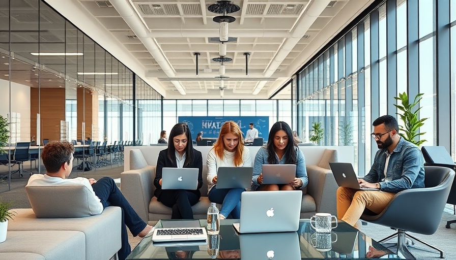 Detroit startup center with diverse team collaborating in modern office.