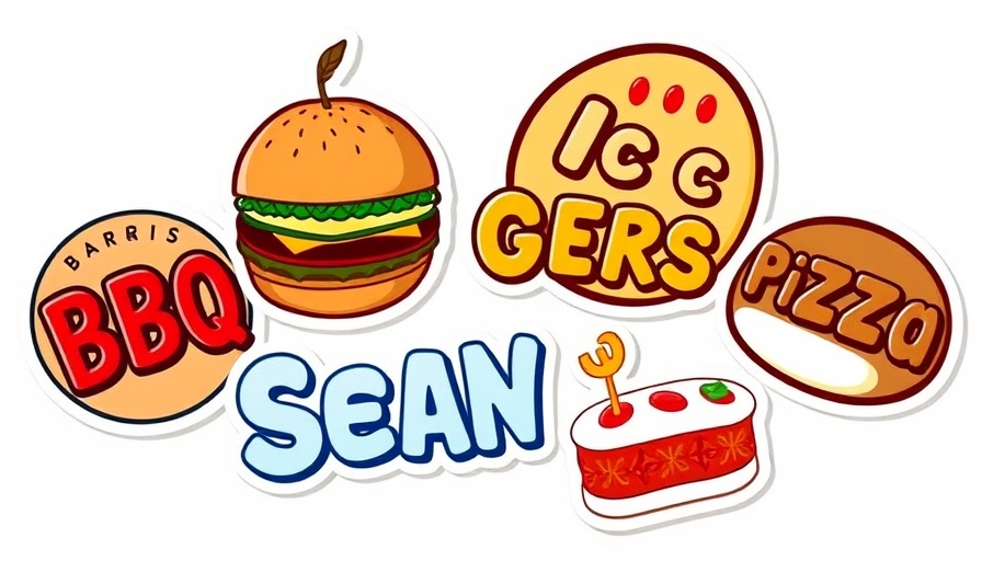 Colorful food-themed stickers for How to Start a Sticker Business.