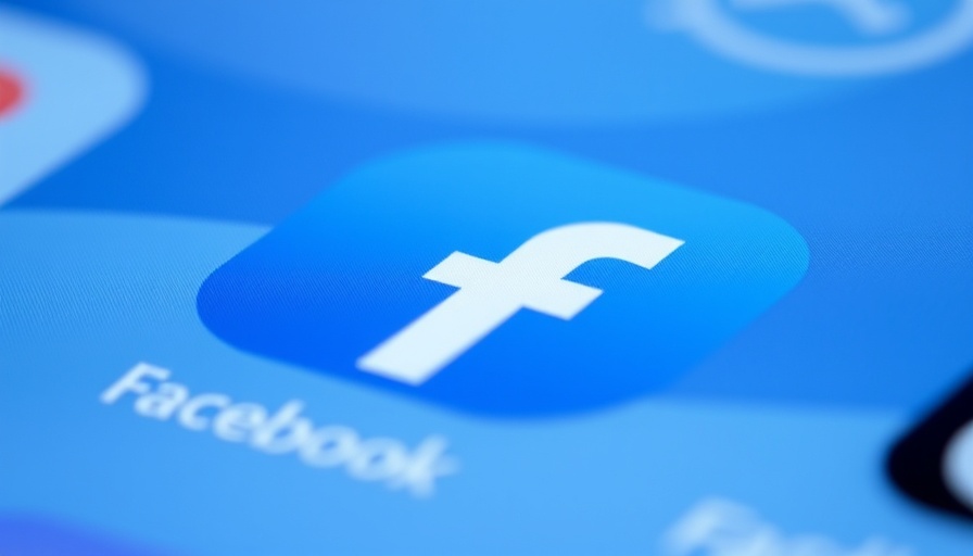 Facebook app icon close-up, digital advertisement context