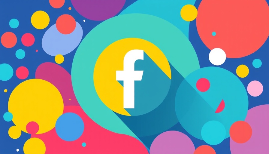 Vibrant Facebook marketing graphic with colorful circles.