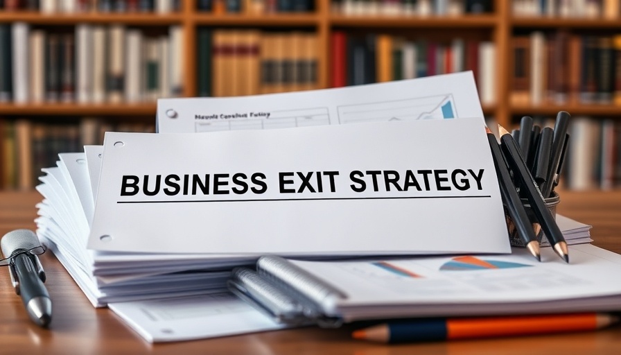 Business exit strategy documents and graphs on desk