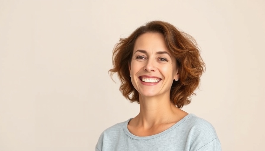 Smiling woman in red blouse, questions during stay interviews to retain top talent.