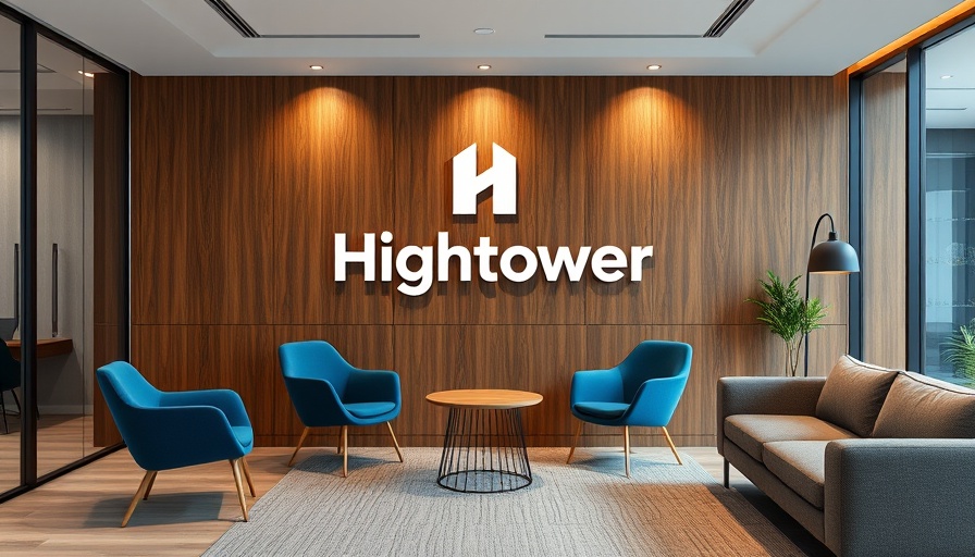 Hightower office interior showcasing modern design and company logo.