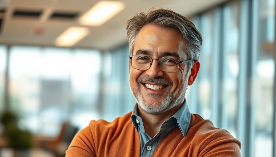 Confident midlife man in office setting, representing entrepreneurial tips.