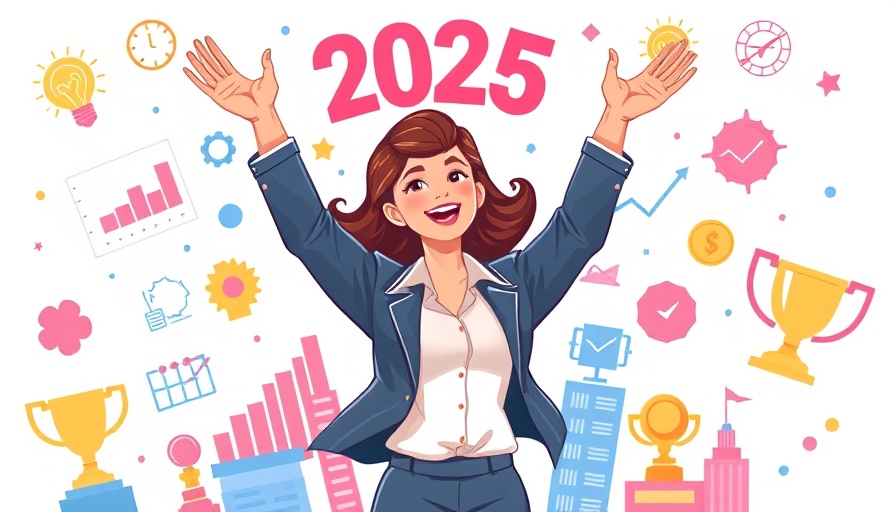 Illustration of successful women-owned businesses in 2025, featuring a triumphant businesswoman.