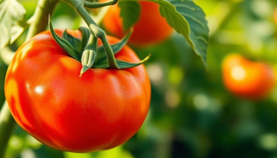 Healthy tomato in garden, focus on getting rid of tomato diseases.