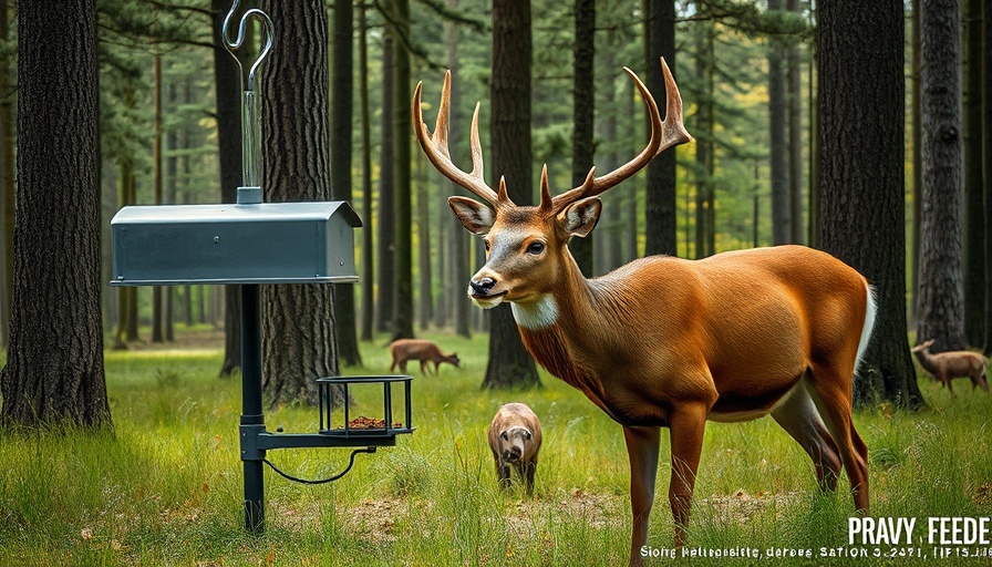 Majestic deer feeding from the best deer feeders in a tranquil forest.