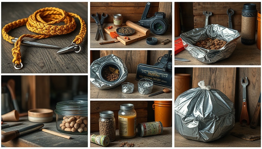 Collage of afternoon prepper projects showing DIY survival items.