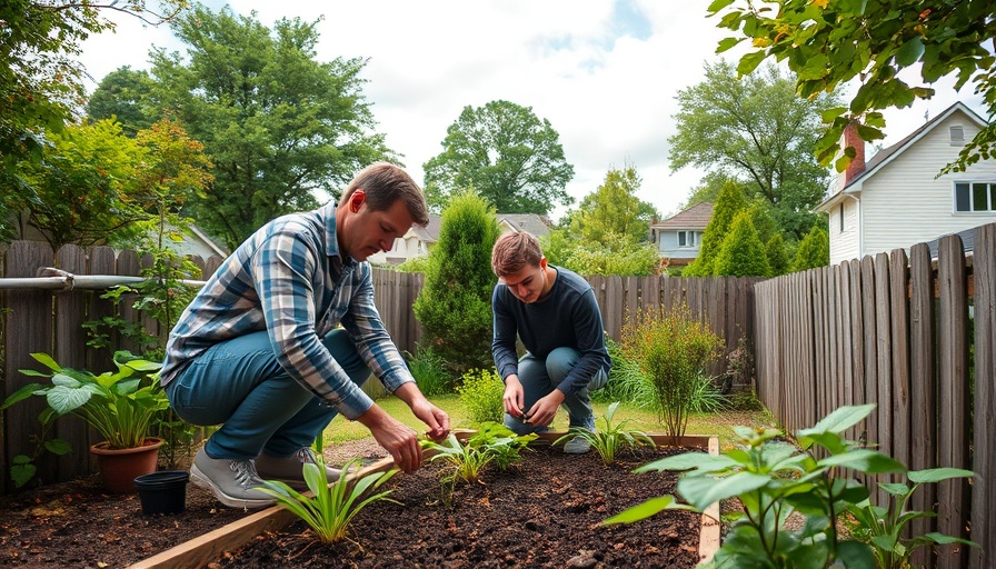 Small space gardening techniques in a suburban backyard setting.