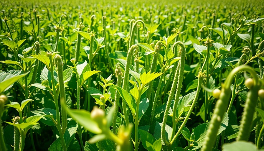 Thriving chickpea plants in a sunny garden, showing growth.