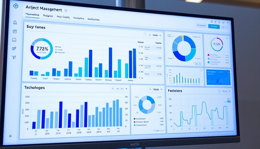 AI-driven project management platform interface with analytics dashboard.