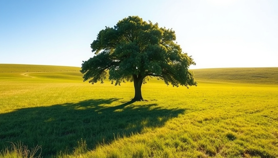 Solitary tree in a field symbolizing reconnecting with nature.