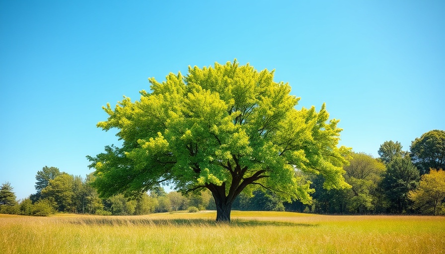 Inspiring green tree symbolizing sustainable living tips.