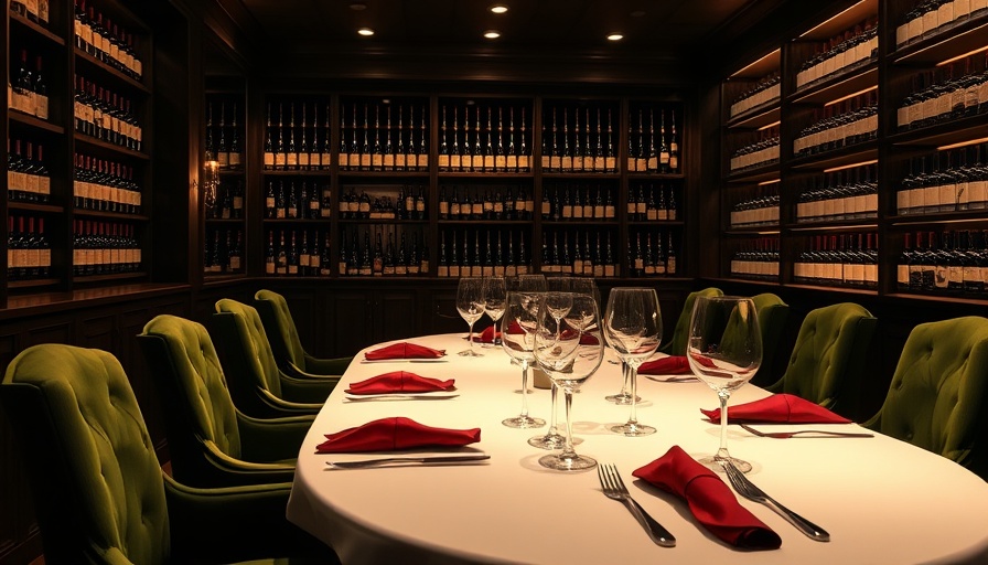 Elegant dining setting in Tuscany-inspired wine cellar, Dallas