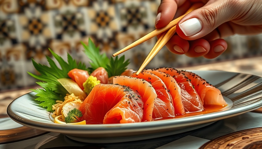 Exquisite sashimi dish in a Dallas restaurant, showcasing culinary artistry.