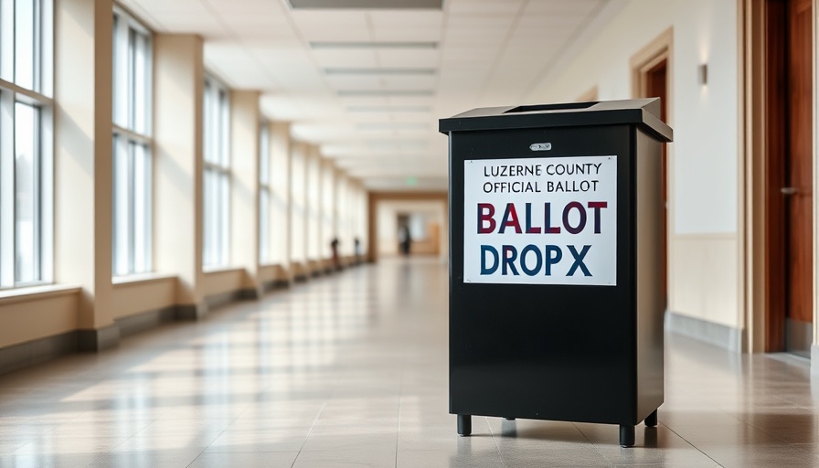 Official ballot drop box for mail ballot voting in hallway