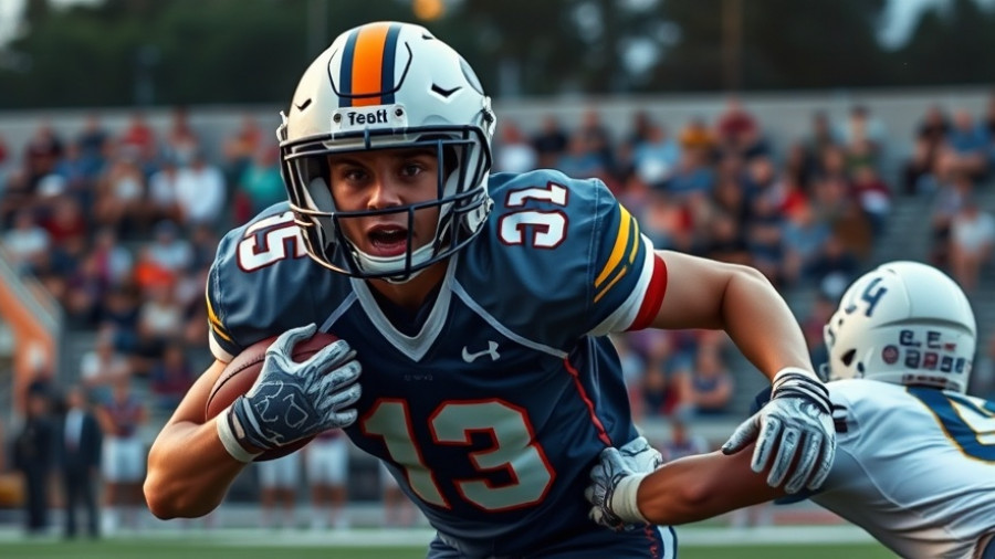 Wylie football game action with a player dodging a tackle