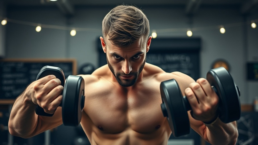 Man lifting dumbbells in a gym for CrossFit programming in DFW.