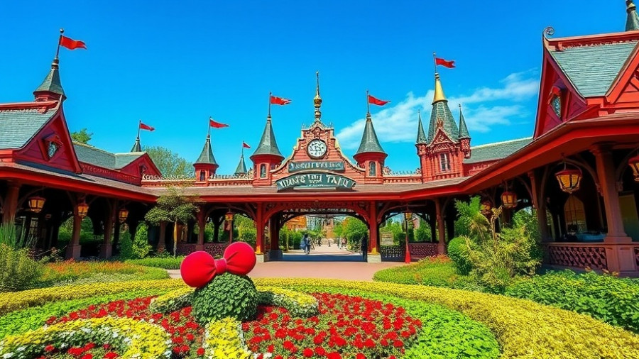 Magic Kingdom entrance with floral Mickey Mouse at Disney World with Toddlers