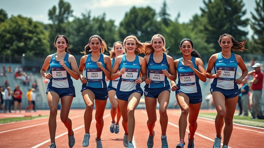 Wylie East girls cross country team celebrating qualification.