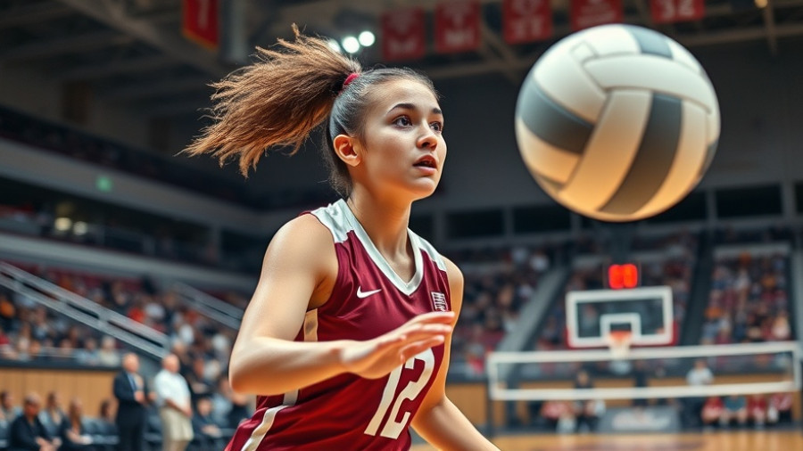 Wylie Lady Pirates volleyball player ready to receive a ball during a match.