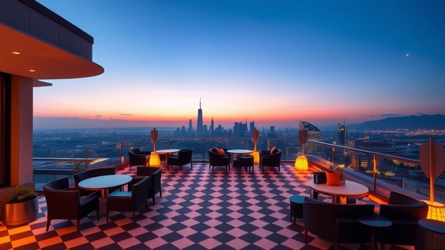 Elegant rooftop terrace at Grapevine Hotel Vin, perfect for Halloween events.